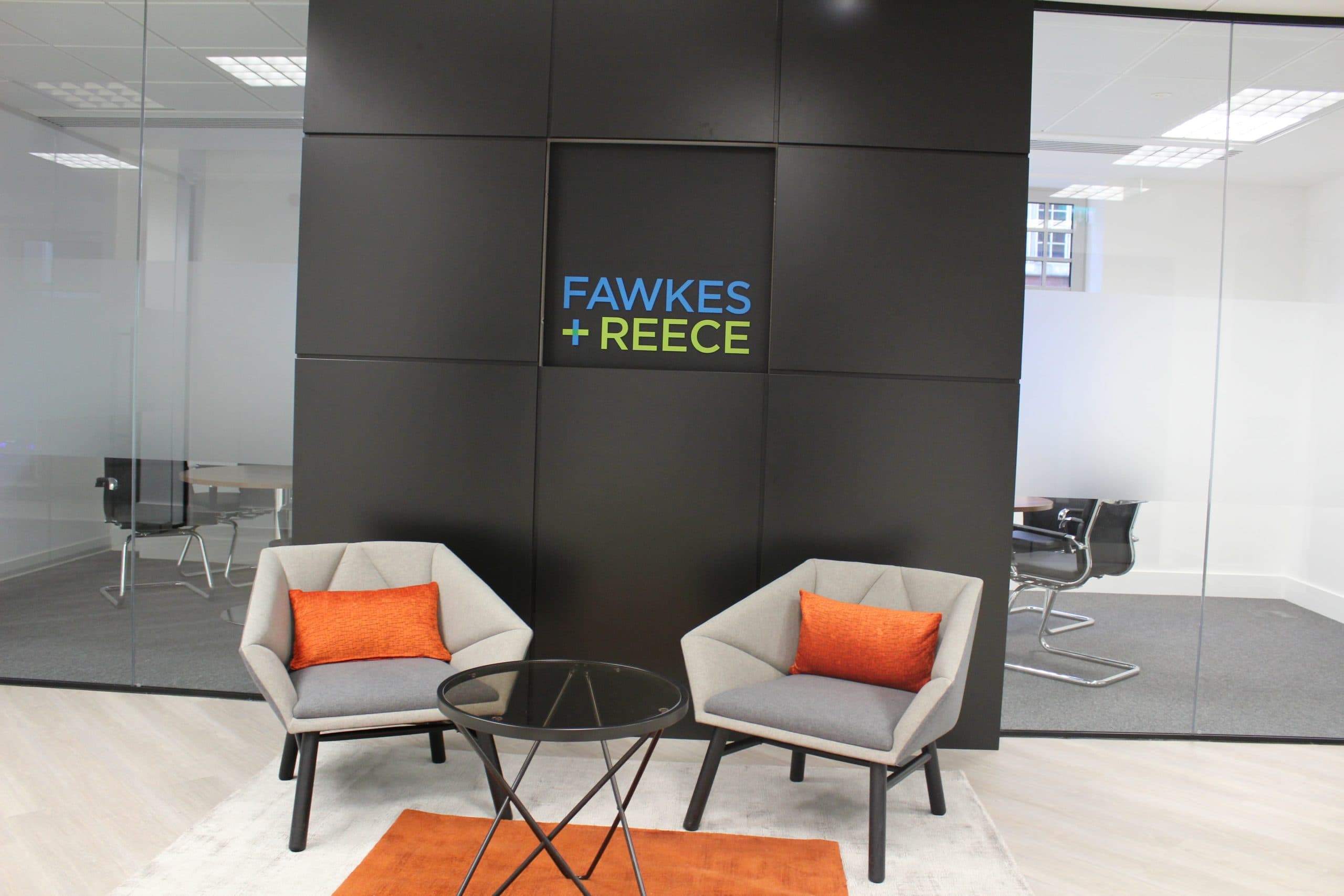 Reception at the Fawkes & Reece London office